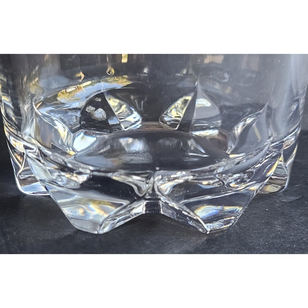 Vintage Made in Italy 1960's Clear Glass Ice Bucket Faceted Base Tab Handles - Picture 2 of 9